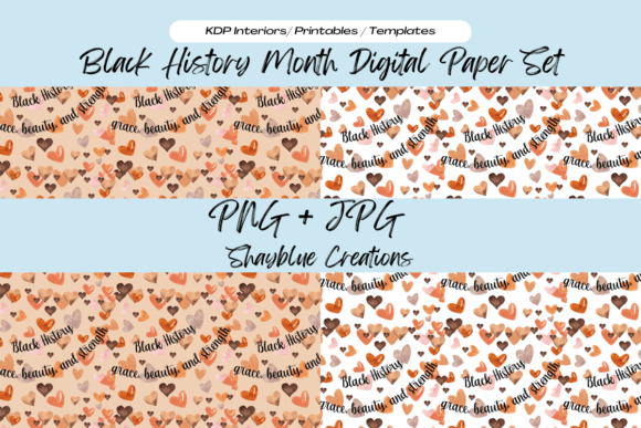 Download Digital Paper Black History Month Set - Black history month Collection