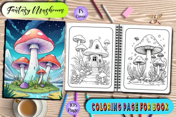 Download Fantasy Mushroom Coloring Page Adults - Fantasy mushroom Collection
