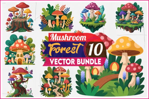 Download Fantasy Mushroom Forest SVG Bundle Set - Fantasy mushroom Collection