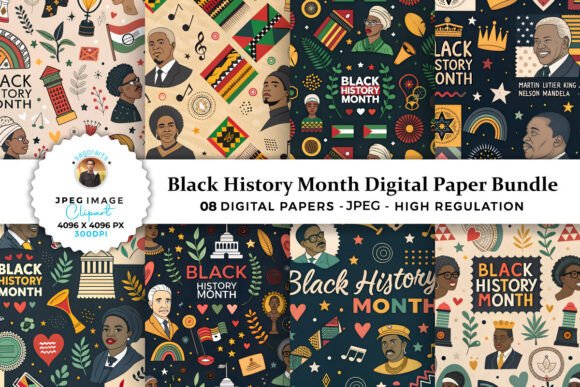 Download Black History Month Digital Paper Bundle - Black history month Collection
