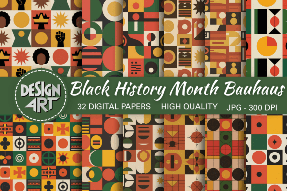 Download Black History Month Bauhaus Pattern - Black history month Collection